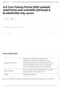ALF Core Training Florida &lpar;2025 updated&rpar; QUESTIONS AND ANSWERS &lpar;DETAILED & ELABORATED&rpar; fully solved