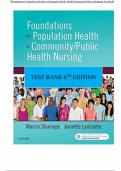 Test Bank For Foundations for Population Health in Community Public Health Nursing 5th Edition by Marcia Stanhope, Jeanette Lancaster