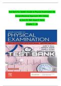 Test Bank For Seidel's Guide to Physical Examination An  Interprofessional Approach 10th Edition  by Jane W&period; Ball&comma; Joyce E&period; Dains  Chapter 1 - 26