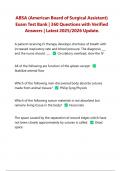 ABSA &lpar;American Board of Surgical Assistant&rpar; Exam Test Bank &vert; 360 Questions with Verified Answers &vert; Latest 2025&sol;2026 Update&period;