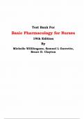 Test Bank for Clayton&rsquo;s Basic Pharmacology for Nurses 19th Edition by Michelle J&period; Willihnganz&comma; Samuel L&period; Gurevitz & Bruce D&period; Clayton 