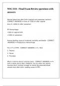 NSG 3111 - Final Exam Review questions with answers