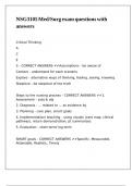 NSG3105 MedSurg exam questions with answers