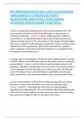 RN PROFESSIONALISM AND LEADERSHIP ASSESSMENT COMPREHENSIVE QUESTIONS AND WELL EXPLAINED ANSWER (PROFESSOR VERIFIED).