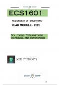 ECS1601 ASSIGNMENT 1&lpar;QUESTIONS & ANSWERS&rpar; YEAR MODULE 2025