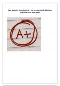 Test Bank for Data Analytics for Accounting 3rd Edition by Rochardson and Teeter