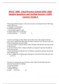 BSNC 1000 - Final Practice &lpar;Latest 2025&sol; 2026 Update&rpar; Questions and Verified Answers &vert;100&percnt; Correct&vert; Grade A
