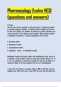 Pharmacology Evolve HESI &lpar;questions and answers&rpar;