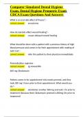 Computer Simulated Dental Hygiene Exam&comma; Dental Hygiene Prometric Exam CDCA Exam Questions And Answers&period;docx