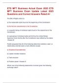ETS MFT Business Actual Exam 2025 ETS  MFT Business Exam Update Latest 2025  Questions and Correct Answers Rated A&plus; 