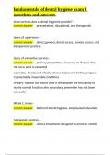 fundamentals of dental hygiene exam 1 questions and answers&period;docx