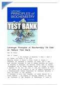 TEST BANK FOR Lehninger Principles of Biochemistry Seventh Edition by David L&period; Nelson &comma; Michael M&period; Cox ISBN&colon;978-1464126116 ALL CHAPTERS COVERED YOUR ULTIMATE GUIDE 100&percnt; VERIFIED A&plus; GRADE ASSURED&excl;&excl;&excl;&excl;&excl;&excl; NEW LATEST UPDATE&excl;&excl;&excl;&excl;&excl;&excl;