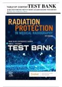 TEST BANK RADIATION PROTECTION IN MEDICALRADIOGRAPHY 9TH EDITION By Mary Alice Statkiewicz Sherer     