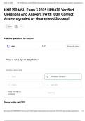 HNF 150 MSU Exam 3 2025 UPDATE Verified Questions And Answers &vert; With 100&percnt; Correct Answers graded A&plus; Guaranteed Success&excl;&excl;
