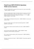 Final Exam EBP &lpar;NUR312&rpar; Questions With Correct Answers&period;