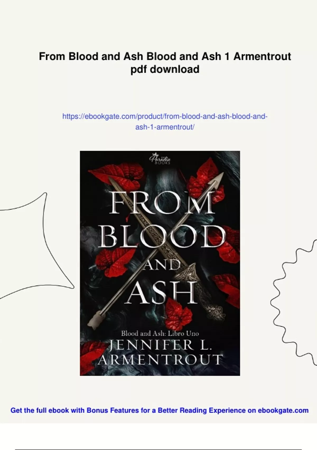Summary From Blood and Ash Blood and Ash 1 Armentrout