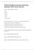 NUR312 Health Assessment Final Exam Questions With Correct Answers