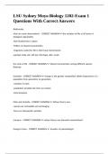 LSU Sydney Moyo Biology 1202-Exam 1 Questions With Correct Answers