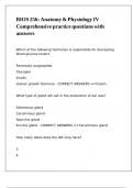 BIOS 256 Anatomy & Physiology IV Comprehensive practice questions with answers