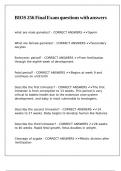 BIOS 256 Final Exam questions with answers