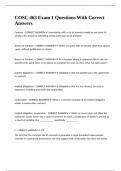 COSC 463 Exam 1 Questions With Correct Answers&period;
