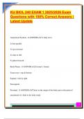 KU BIOL 240 EXAM 1 2025&sol;2026 Exam  Questions with 100&percnt; Correct Answers &vert;  Latest Update