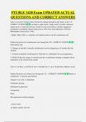 PTI BLE 3428 Exam UPDATED ACTUAL  QUESTIONS AND CORRECT ANSWERS