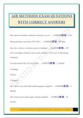 AIR METHODS EXAM QUESTIONS WITH CORRECT ANSWERS