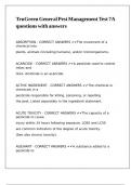 TruGreen General Pest Management Test 7A questions with answers