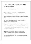 TAM CARD EXAM STUDY QUESTIONS WITH ANSWERS