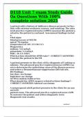 D118 Unit 7 exam Study Guide Oa Questions With 100&percnt; complete solution 2025