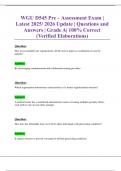 WGU D545 Pre &ndash; Assessment Exam &vert; Latest 2025&sol; 2026 Update &vert; Questions and Answers &vert; Grade A&vert; 100&percnt; Correct &lpar;Verified Elaborations&rpar;