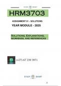 HRM3703 ASSIGNMENT 1&lpar;QUESTION & ANSWERS&rpar; YEAR MODULE 2025