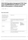 WGU C215 Operations Management PVDC Final exam COMPREHENSIVE questions answered&comma; 2025 verified graded A&plus; already passed&excl;