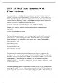 NUR 118 Final Exam Questions With Correct Answers