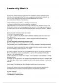 Leadership Week 9 NEWEST 2025&sol;2026 ACTUAL EXAM COMPLETE QUESTIONS AND CORRECT DETAILED ANSWERS &lpar;VERIFIED ANSWERS&rpar; &vert;ALREADY GRADED A&plus;&vert;&vert;BRAND NEW&excl;&excl;