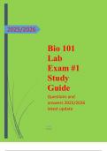Bio 101 Lab Exam &num;1 Study Guide  Questions and answers 2025&sol;2026 latest update