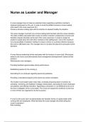 Nurse as Leader and Manager NEWEST 2025&sol;2026 ACTUAL EXAM COMPLETE QUESTIONS AND CORRECT DETAILED ANSWERS &lpar;VERIFIED ANSWERS&rpar; &vert;ALREADY GRADED A&plus;&vert;&vert;BRAND NEW&excl;&excl;