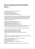 Nurse Leadership Practice Questions Exam 1 NEWEST 2025&sol;2026 ACTUAL EXAM COMPLETE QUESTIONS AND CORRECT DETAILED ANSWERS &lpar;VERIFIED ANSWERS&rpar; &vert;ALREADY GRADED A&plus;&vert;&vert;BRAND NEW&excl;&excl;
