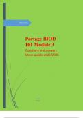 Portage BIOD 101 Module 3 Questions and answers latest update 2025&sol;2026