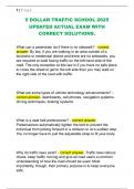 5 DOLLAR TRAFFIC SCHOOL 2025  UPDATED ACTUAL EXAM WITH  CORRECT SOLUTIONS&period; 