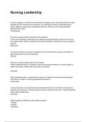 Nursing Leadership NEWEST 2025&sol;2026 ACTUAL EXAM COMPLETE QUESTIONS AND CORRECT DETAILED ANSWERS &lpar;VERIFIED ANSWERS&rpar; &vert;ALREADY GRADED A&plus;&vert;&vert;BRAND NEW&excl;&excl;