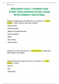 BENJAMIN CAVILL I-HUMAN CASE  STUDY 2025 UPDATED ACTUAL EXAM  WITH CORRECT SOLUTIONS&period; 