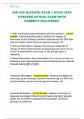 BIO 245 KLESATH EXAM 1 NCSU 2025  UPDATED ACTUAL EXAM WITH  CORRECT SOLUTIONS&period;