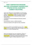 BODY COMPOSITION PROGRAM&sol;  MILITARY APPEARANCE PROGRAM 2025  UPDATED ACTUAL EXAM WITH  CORRECT SOLUTIONS&period;