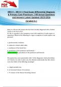 NR511 &sol; NR 511 Final Exam Differential Diagnosis & Primary Care Practicum &vert;100 Actual Questions and Answers Latest Updated 2025&sol;2026