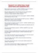 Finance 3101 Keen Final Exam questions and answers 2025