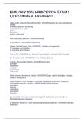 BIOLOGY 1001 HRINCEVICH EXAM 1 QUESTIONS & ANSWERS&excl;&excl;
