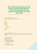 90&plus; Practice Questions for the Florida Contractors Manual &sol; Study Guide Newest Actual Questions & Answers &lpar;A&plus; Guide Solution&rpar; 
