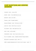 CUSP QUESTIONS AND VERIFIED ANSWERS